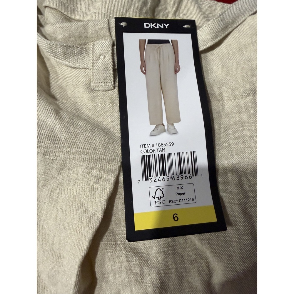 DKNY Women's Drawstring Ankle Pant, Tan, Size 6 - Picture 5 of 5